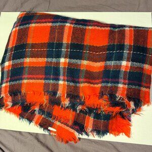 Old Navy Blue and Red Plaid Blanket Scarf